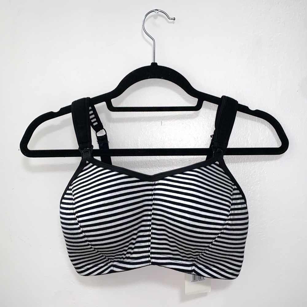 Cadenshae Stripe Ultimate Nursing Sports Bra Size 10